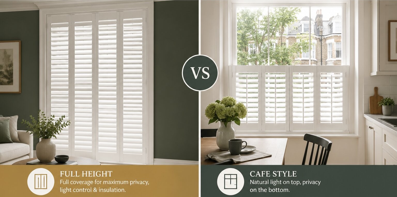 Full-height shutters vs Cafe-style shutters