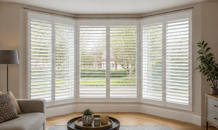 Tracked shutters for wide bays