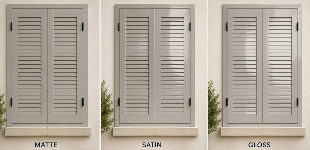 Shutter finishes