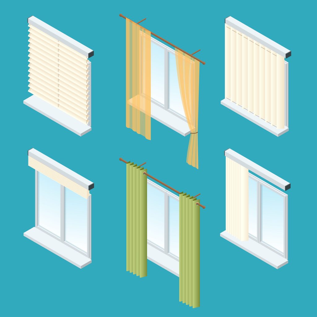 Different styles of window treatments